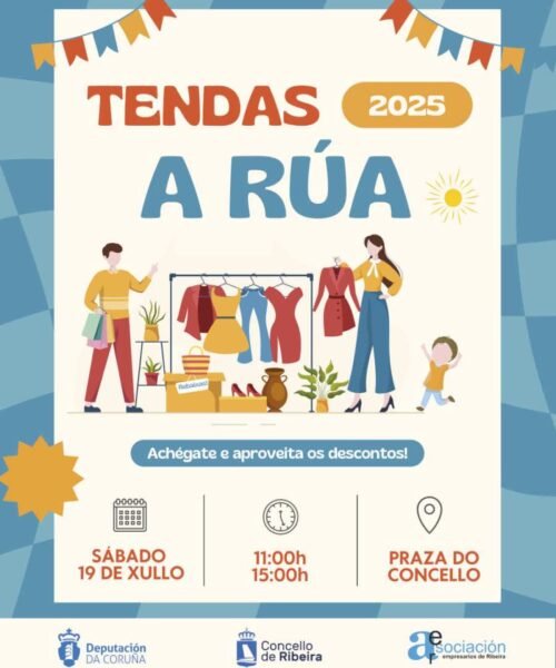 Os empresarios de Ribeira organizan este sábado 19 unha nova edición de Tendas á Rúa (con descontos e promocións do comercio local)