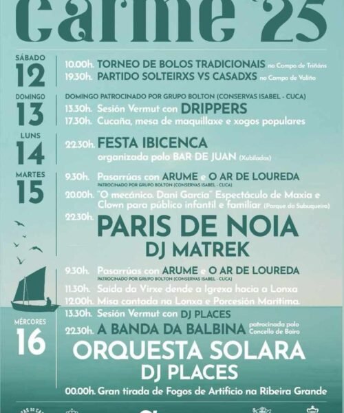 Este sábado 12 comezan as Festas do Carme de Cabo de Cruz