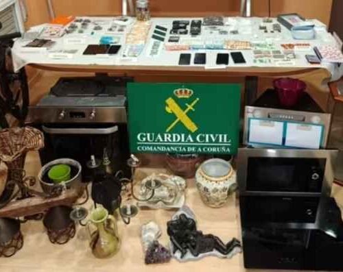 A Garda Civil de Boiro desmantela dous puntos de venda de drogas e detén a cinco persoas