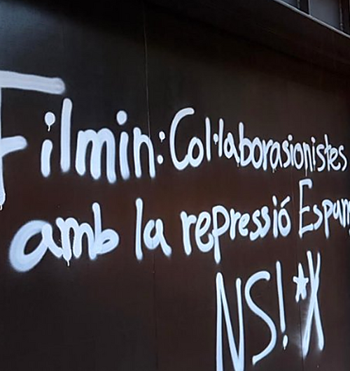 Vandalizan la sede de Filmin por programar un documental sobre los disturbios de octubre de 2019 desde el punto de vista de los policías