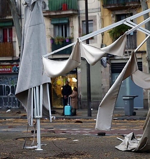 El temporal de viento en Cataluña alcanza los 167 km/h en Gerona y los 152 en Lérida