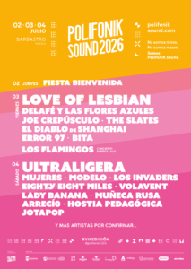 Cartel por días del Polifonik Sound de Barbastro