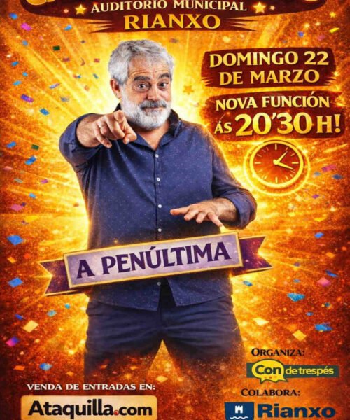 Carlos Blanco estará en Rianxo este domingo co seu espectáculo “A penúltima”