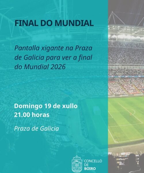En Boiro os seareiros do Mundial poderán ver a final (España – Arxentina) na praza de Galicia