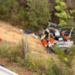 Unha persoa excarcerada tras sufrir unha saída de vía na autovía do Barbanza á altura da Pobra