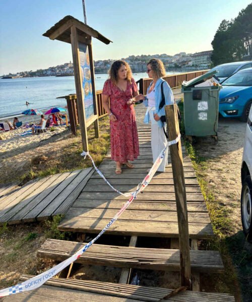 O BNG solicita a reparación da pasarela da praia da Corna tras un accidente provocado polo seu deterioro